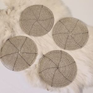 Handmade Beaded Coasters Set of 4